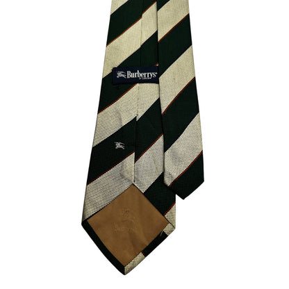 Burberry Gold Green Striped Tie