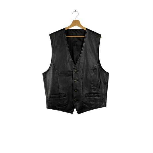 Gilet in Pelle Nera